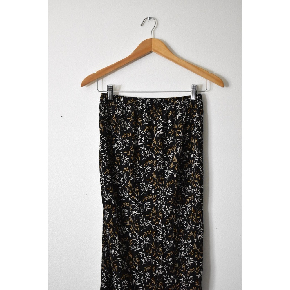 Dan Howard Maternity Maxi Skirt Women Medium Black Floral Excellent Crinkle 90s - Picture 2 of 7